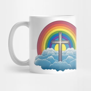 Heaven is a Rainbow - Clouds and Cross - LGBTQIA LGBT Pride - Love is Love Mug